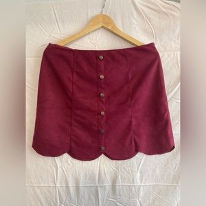 Maroon Lauren Conrad Velvet Skirt Women’s Size 12